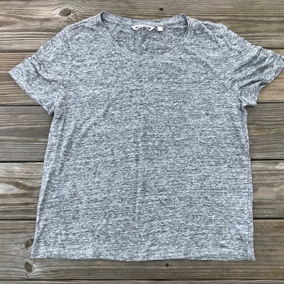 Athleta Tops - ATHLETA Women Top T Shirt Gray Linen Ruched Tee